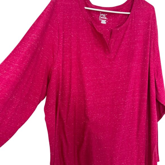 JMS Womens Plus Size 4X Pink Magenta Tunic Top With Fringe Tazzel Hem - Picture 9 of 12